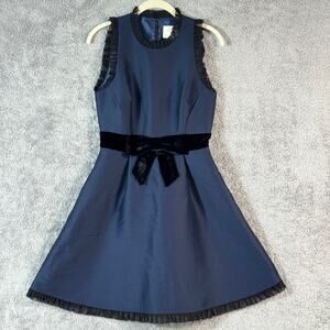 Kate Spade Navy Blue Mini Dress with Black Accents